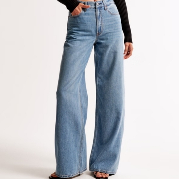 Abercrombie & Fitch The Wide Leg Highrise Curve Love Size 28 NWT - Picture 1 of 13